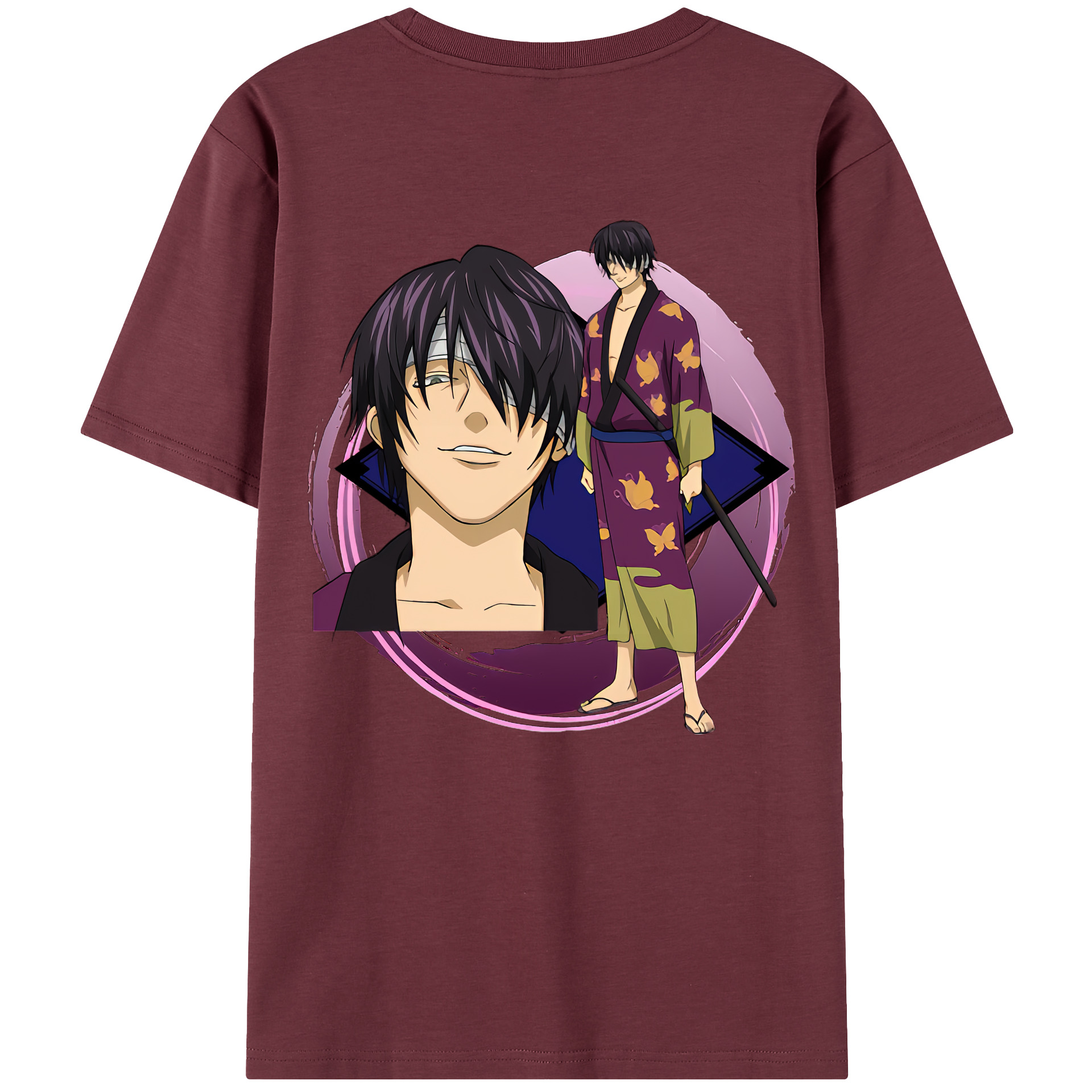 （画像用） ぎんたま 坂田銀時（さかたぎんとき） 神楽 志村新八（しむら しんぱち） GINTAMA Sakata Gintoki Kagura Shimura Shinpachi 綿100％半袖Tシャツ（背面プリント）